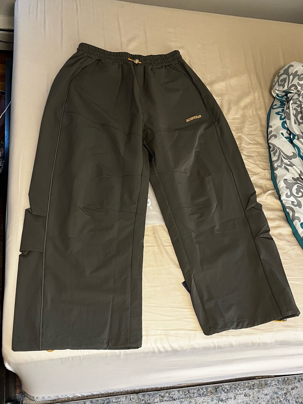 Wide Leg Utility Pants in Dark Olive